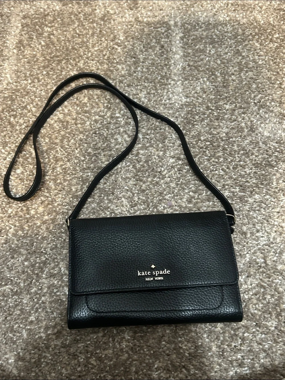 kate spade Black Pebbled Leather Crossbody Bag - Picture 1 of 4